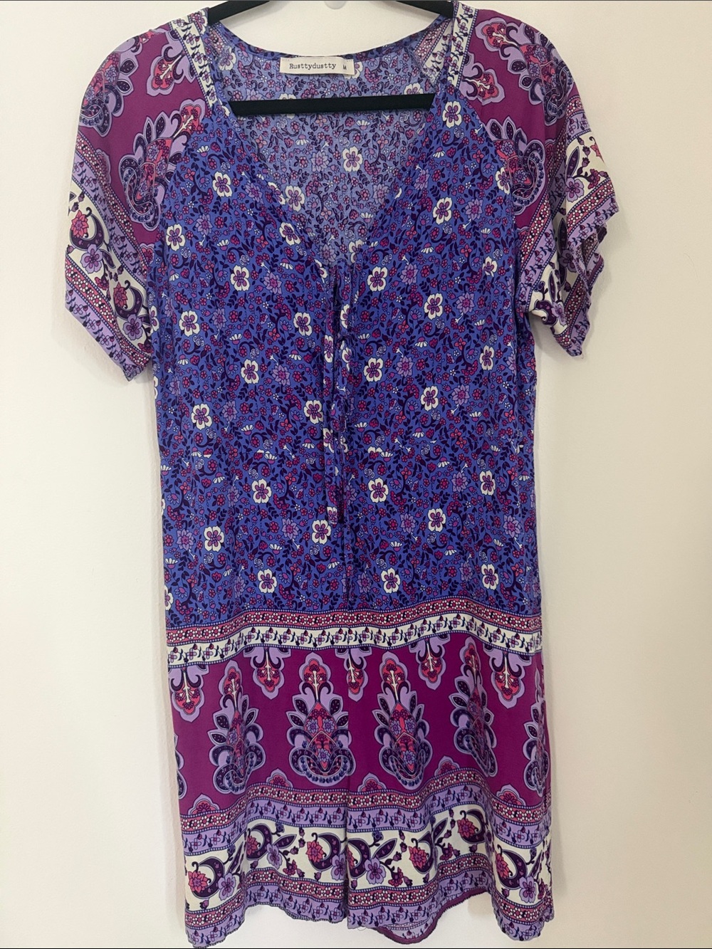 Bohemian Floral Purple Boho jumper short